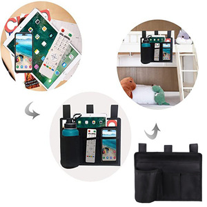 Sac de rangement suspendu multi-poches noir, organisateur mural pour lit superposé, idéal pour dortoir - Product Image 1