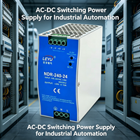 Alimentation sur rail DIN 240W 24V 10A à sortie unique, commutée AC 90-264V, PFC actif, compacte, pour automatisation industrielle LEYU NDR-240 2