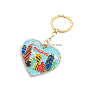 Portachiavi in Metallo Smaltato a Forma di Rosa Gialla con Scritta 'I LOVE Texas', Souvenir con Targa del Texas - Product Image 2