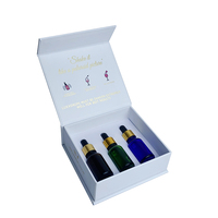 Huile à barbe aux huiles essentielles, flacon compte-gouttes en verre dépoli noir de 30 ml avec impression de logo doré et boîte cadeau rectangulaire – Vente chaude