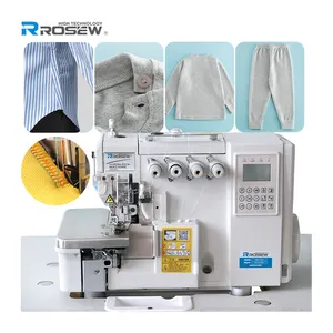 RosewS6W-4-EUT All-In-One computerized 4 Thread Shirt Hemming Overlock Industrial sewing Machinery with electronic trimmer