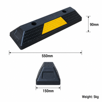 Bloc de stationnement antidérapant en caoutchouc 550x150x90mm 5kg Jaune réfléchissant + Noir Écologique Monobloc SW-WS23 MOQ Livraison rapide