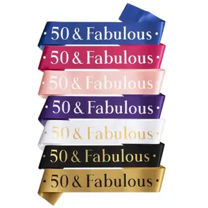 50 & Fabulous Birthday Sash Happy 50th Birthday Party Decoration Party Favors for Men and Women