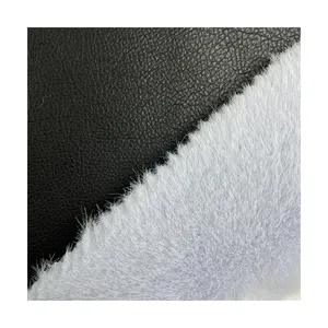 Wholesale 750gsm Plush Faux Fur With Pu Leather Knitting Fabric Winter Fabric For Jacket