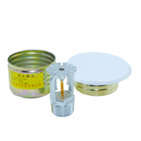 Arroseur encastré DN20Q3 avec plaque de couverture blanche, finition chrome laiton, K115 57 ℃   Tête de sprinkler automatique dissimulée