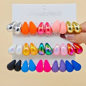2025 Exquisite Trendy Fashion 30pcs Popular European American Personalized Water Droplet High-End Multi-Color Women's Earrings - Product Image 1