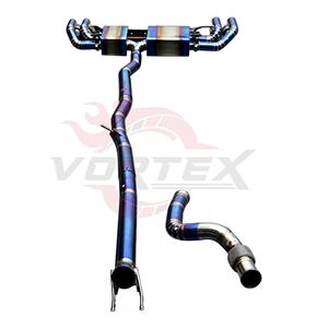 Escape Trasero Vortex Blue Titanium con Válvulas para Mercedes GLA GLA45 AMG 2.0T 2015-2024 con Puntas de Escape Cuádruples Azules Quemadas - Product Image 3