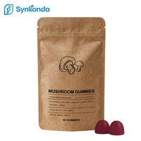 Suplementos de Gomitas de Hongos Todo en Uno para la Concentración, Energía, Estado de Ánimo y Apoyo Inmunológico, Sabor Frambuesa, 10 Gomitas de Hongos Funcionales