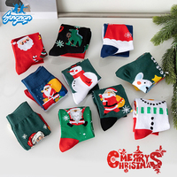 Chaussettes de Noël les plus vendues en gros, chaussettes jacquard mi-mollet tendance à thème, chaussettes jacquard personnalisées Père Noël, design personnalisé amusant