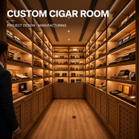 Humidor sur mesure pour fabricants, avec intérieur en cèdre espagnol, humidification et ventilation, pour projets clés en main d'hôtels et clubs