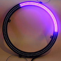Anneau LED DMX de 15 pouces, 240 LED, 60 pixels, changement de couleur RVB, lumière de scène LED programmable pour la décoration de discothèque et de bar