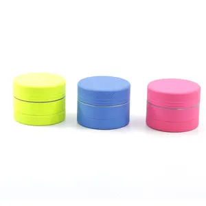 Food grade 40mm-3 Soft Touch Rubber Aluminium Grinder Custom Logo Non Stick Silicone Coating Herb Grinder