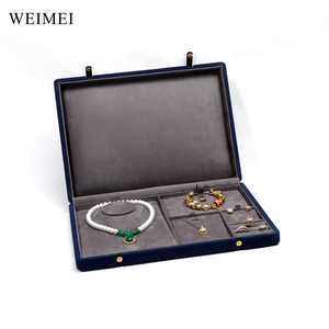 WEIMEI Personalise Velvet Jewelry <b>Box</b> Ring <b>Earrings</b> Necklace Display Jewelry Tray Custom Logo Necklace <b>Box</b> - Product Image 1