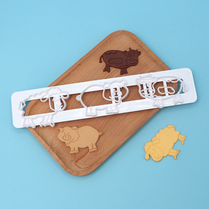 Dễ Thương Trang Trại Động Vật Cắt Khuôn Lợn Gia Súc & Cừu Phim Hoạt Hình Hình Dạng Thân Thiện Với Môi Nhựa <span class=keywords><strong>Cookie</strong></span> Máy Cắt Tùy Chỉnh Baking Công Cụ - Product Image 4