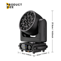 SHEHDS 19*15W RGBW RGBWL LED 4-en-1 Lyre asservie DMX512 à activation sonore pour Concerts, Théâtres et Mariages