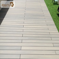 Nouvelle technologie, lames de terrasse WPC modernes brossées antidérapantes, étanches et écologiques pour balcon, revêtement de sol extérieur à emboîtement