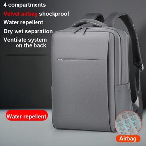 15.6" Unisex Business Travel <b>Laptop</b> <b>Backpack</b> Large Capacity Waterproof Zipper Closure Shockproof Design Arcuate Shoulder Strap - Product Image 4