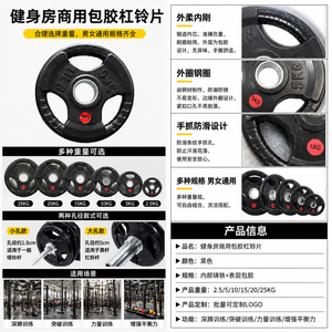 แผ่นน้ำหนักเหล็กหล่อเคลือบยาง FRS Professional ขนาด 50 มม. รู 2 นิ้ว แบบ Tri-Grip หน่วยกิโลกรัม/ปอนด์ พกพาสะดวก ทนทาน - Product Image 3