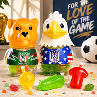 Bonbons gélifiés sur le thème du football en pot en forme de tête d'animal, 6 saveurs de fruits, bonbons gélifiés en forme de sport pour les fêtes de match de football