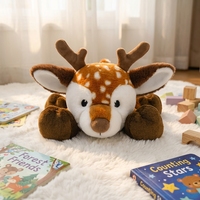 Peluche personnalisée brodée, super douce, cerf tacheté Sika, réaliste, en coton PP écologique, anti-stress, 48 cm