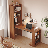 Bureau pliant en bois massif avec étagère intégrée, bureau d'ordinateur d'angle pour petit appartement, extensible pour l'écriture à domicile ou pour les étudiants