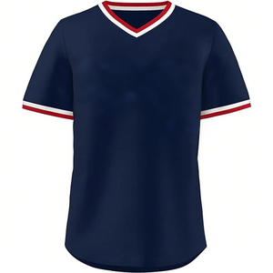 Prix usine bouton Baseball uniforme Sublimation plaine blanc séchage rapide Sport chemise col en V Baseball Jersey - Product Image 1