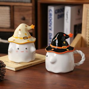 Taza de Cerámica de Alta Calidad con Diseño de <span class=keywords><strong>Fantasma</strong></span> de Dibujos Animados, con Tapa, Regalo para Niñas y Novias - Product Image 3