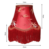 Abat-jour de lampe de table en soie brodée vintage avec pompons - Tissu de luxe, options multicolores, utilisation au chevet/sur pied, accessoire de décoration intérieure