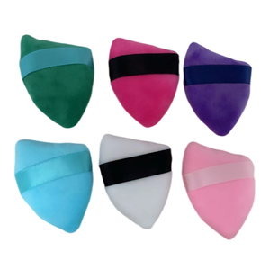 Etiqueta privada Triángulo Negro Rosa <span class=keywords><strong>Gris</strong></span> Beige Polvo <span class=keywords><strong>Puff</strong></span> Cosmético suave Puffs Terciopelo Polvo <span class=keywords><strong>Puff</strong></span> - Product Image 3