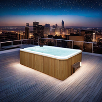 Mini piscine extérieure autoportante moderne pour 5 personnes, en acrylique blanc, jacuzzi pour la maison, utilisation à domicile ou à l'hôtel, comprend un drain