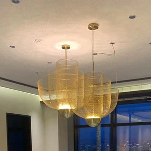 Lámpara de Araña de Malla de Hierro Forjado de Diseño Nórdico Italiano, Arte Único de Sombra y Luz, Accesorio Decorativo para Comedor y Hogar - Product Image 4