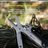 Ensemble multifonctionnel d'outils de survie EDC pour l'extérieur, ciseaux détachables, couteau pliant, outils multi-usages d'urgence pour le bricolage industriel