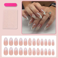 Pure Desire French 3D Pansy Ins Style Wear a Foreign Trade High Sense Fake Nails Cross-border French Wear Nail Tip