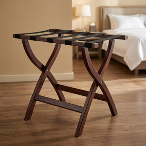 Porte-bagages pliable en bois massif traditionnel, écologique, pour hôtel, usage commercial, design durable, capacité de 100 à 150 lb - Product Image 5