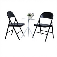 Chaise pliante en acier massif, empilable, portable, pour réception, négociation, réunion, salle à manger