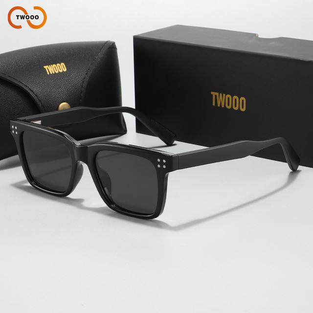 TWOOO T1784 Custom logo New Square Polarized Sunglasses Retro Versatile Fashion Unisex Wholesale Factory