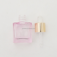 Flacon compte-gouttes de luxe à prix d'usine, pipette à anneau doré, huile essentielle rose, mini flacon en verre de 10 ml facile à transporter