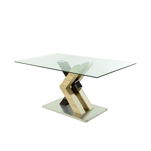 Muestra gratis indio Venta caliente muebles de comedor de diseño nórdico de vidrio moderno mesa de comedor con marco de MDF - Product Image 2