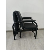 Fauteuil de Soins Inclinable 2-en-1 Direct Usine, Lit d'Appoint Pliant et Siège de Visiteur pour Hôpital et Clinique, Chaise d'Allaitement en Cuir