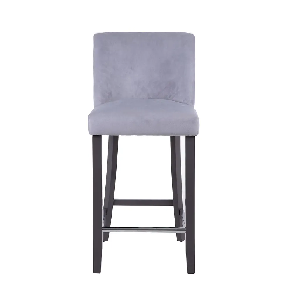 Pabrik langsung Modern kaki kayu Solid tinggi kursi disesuaikan warna beludru Bar bangku untuk Bar dan dapur