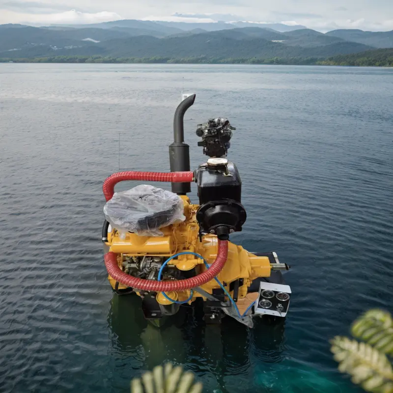 Yuchai Mesin Diesel Kecil Kecepatan Tinggi, Mesin Diesel Perahu Berpendingin Air dengan Gearbox 4 Tak 2 Silinder 18 Kw-28 Kw untuk Kapal