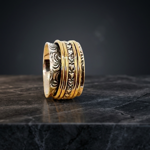 Ailin — bague Spinner en argent massif 925, bijoux naturels testés à la main, cinq tons, vente en gros, prix d'usine - Product Image 3