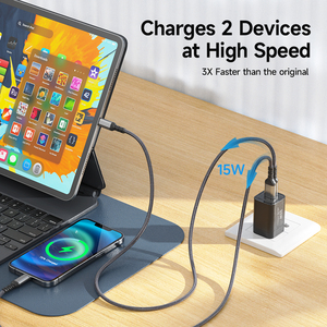 Chargeur familial Vina 35W GaN double ports PD QC4.0 prises US/EU/UK charge simultanée <span class=keywords><strong>iPhone</strong></span> Smartwatch charge - Product Image 3