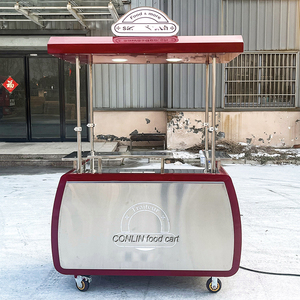 小型食品用パスタステーションキオスク折りたたみ式フードカートキオスクホットドッグプッシュカート - Product Image 1