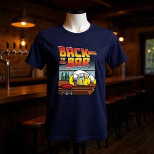 T-shirt unisexe à col rond et manches courtes pour adulte, avec image graphique, Back To The Bar - Product Image 3