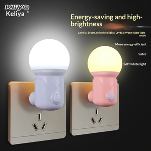 Lámpara de Noche Pequeña con Interruptor Coria ABS Estándar Europeo, Enchufe Redondo, Lámpara de Cabecera con Control de Botón para - Product Image 3