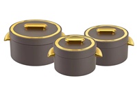 Conteneur de conservation alimentaire 1L 2L 3.5L avec couvercle verrouillable, doubles poignées, doublure en acier inoxydable, finition mate, ensemble de 3 casseroles modernes pour la table