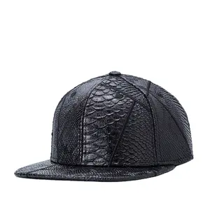 Custom Leather Embossed Snapback Cap High Quality Special Design Punk Style Trucker Hat