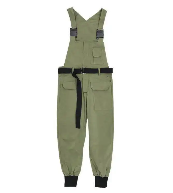 Männer Solid Lätzchen Hosen Streetwear Overalls Multi Pockets Casual Cargo Overalls Herren