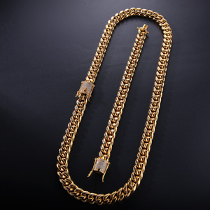 6Mm 8Mm 12Mm 18Mm Cz Diamond Sluiting Rvs Miami Cubaanse Link <span class=keywords><strong>Chain</strong></span> 18K Gold zilver Kleur Cubaanse Ketting - Product Image 4
